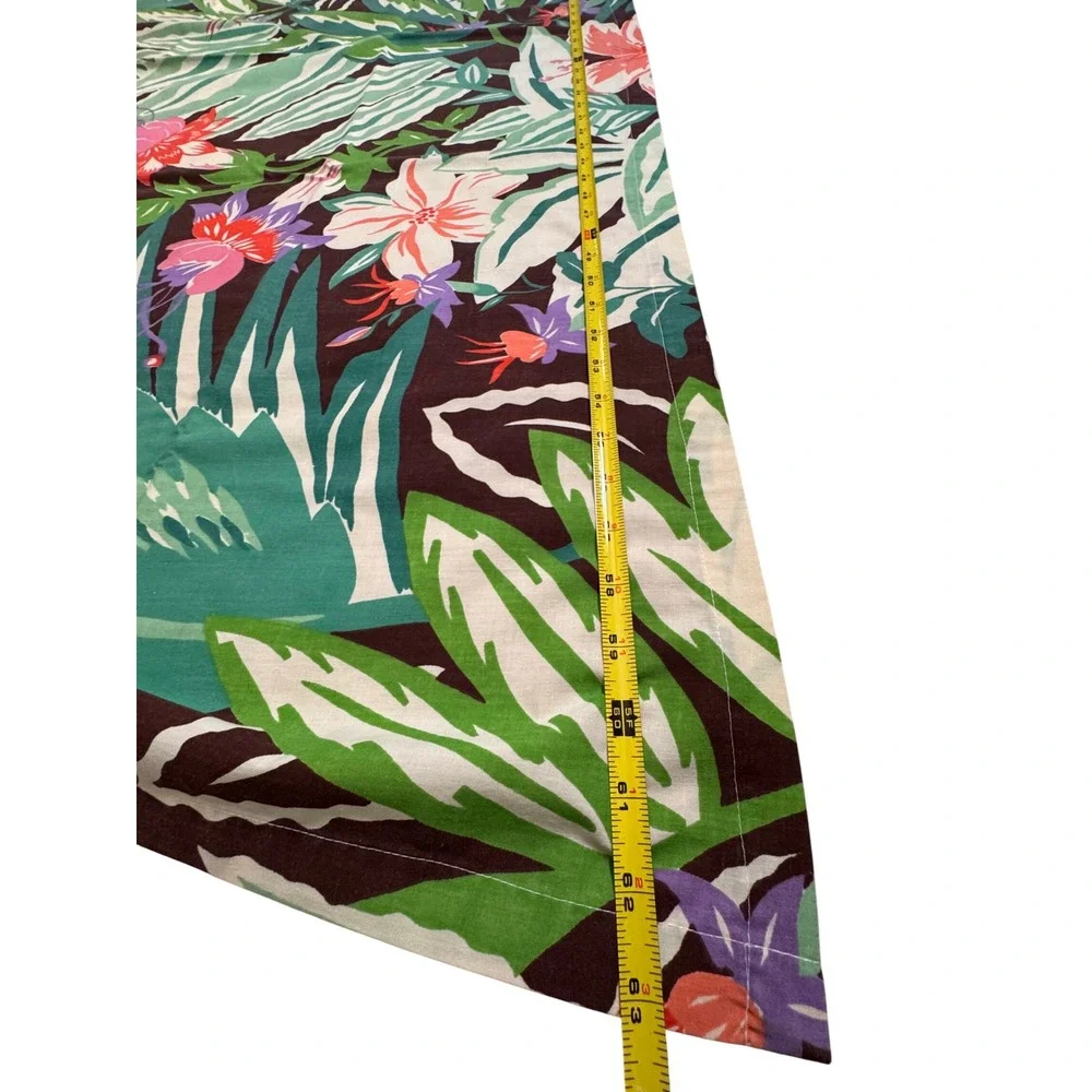 Vintage Tropical Floral Tablecloth 19 Napkins Set Palm Hibiscus Tiki Luau MCM